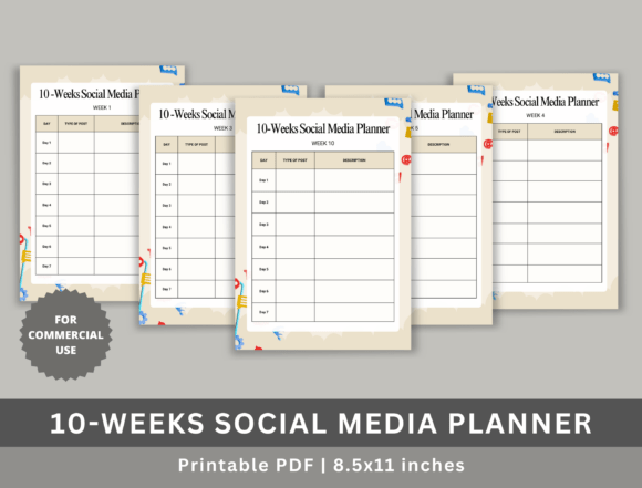 10-Weeks Social Media Planner KDP: A Practical Tool for Content Creators and Planners