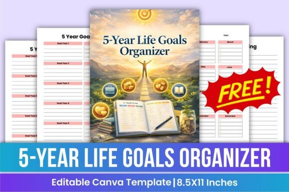 5-Year Life Goals Organizer: Your Free Canva Template