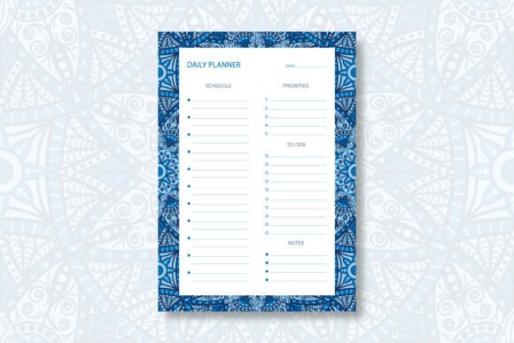 Mandala Daily Planner Template for Focused Days