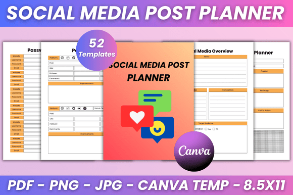 Social Media Post Planner KDP Interior: The All-in-One Content Strategy Toolkit