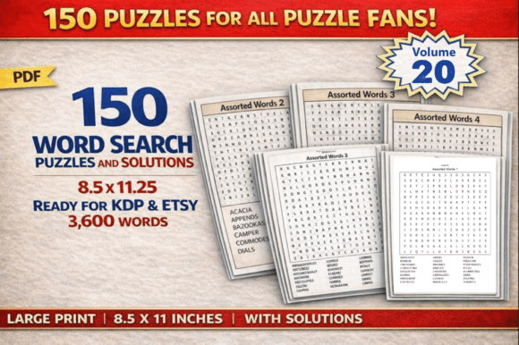 Word Search Puzzles for Adults – Vol 20